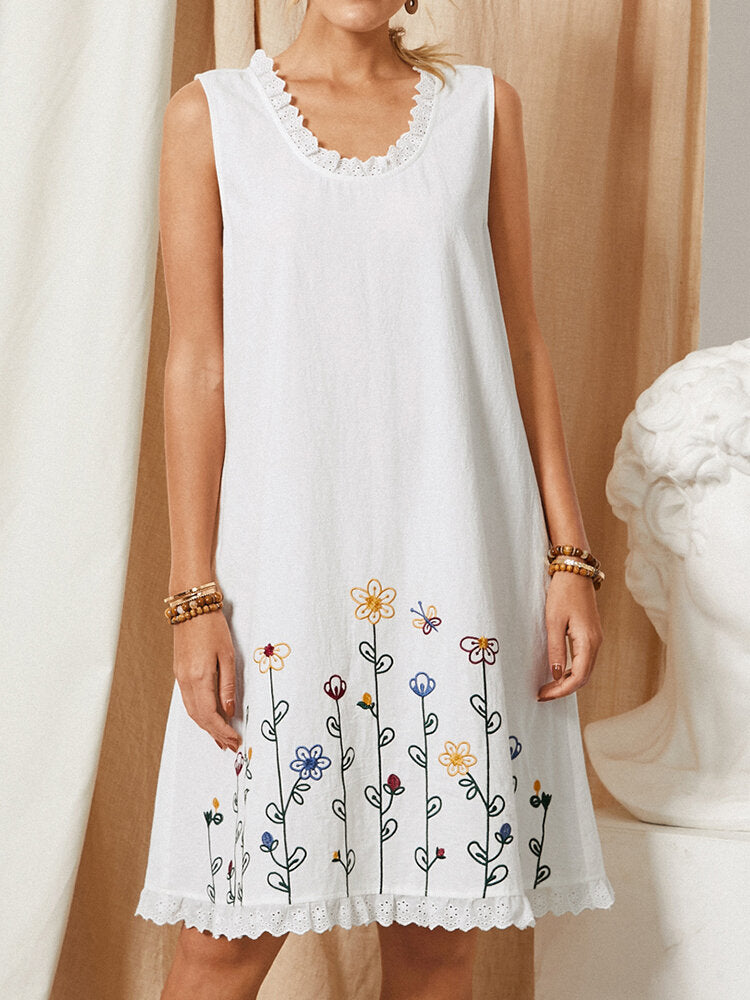 Flower Embroidered Lace Dress