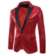 Փայլուն ոսկի Sequin Փայլեր Զարդարված Blazer Jacket Prom Suit Blazer