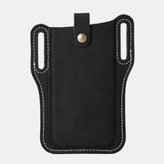 Men Genuine Leather Vintage 6.3 inch Phone Bag Waist Bag Pouch Leather Belt Bag Purse