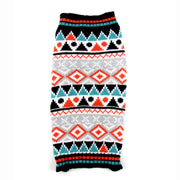 Ethnic style geometric square pattern knitted Pet sweater autumn and winter outfit
