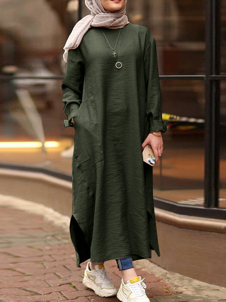 Olive Green Maxi Dress Robe Kaftan Casual Pocket Women Maxi Dress Come4Buy eShop Olive Green Maxi Dress Robe Kaftan Casual Pocket Women Maxi Dress Come4Buy eShop