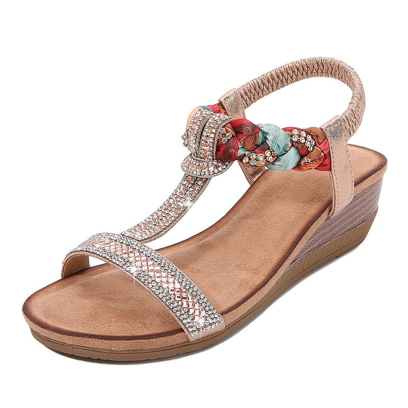 Jeweled cheap sandals wedge