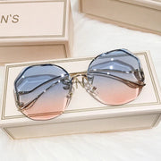 그라데이션 선글라스 오션 림리스 패션 선글라스 여성용 UV400