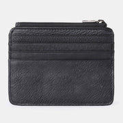 Men Genuine Leather 11 Card Slot Card Holder Mini Zipper Coin Purse Clutch Wallets