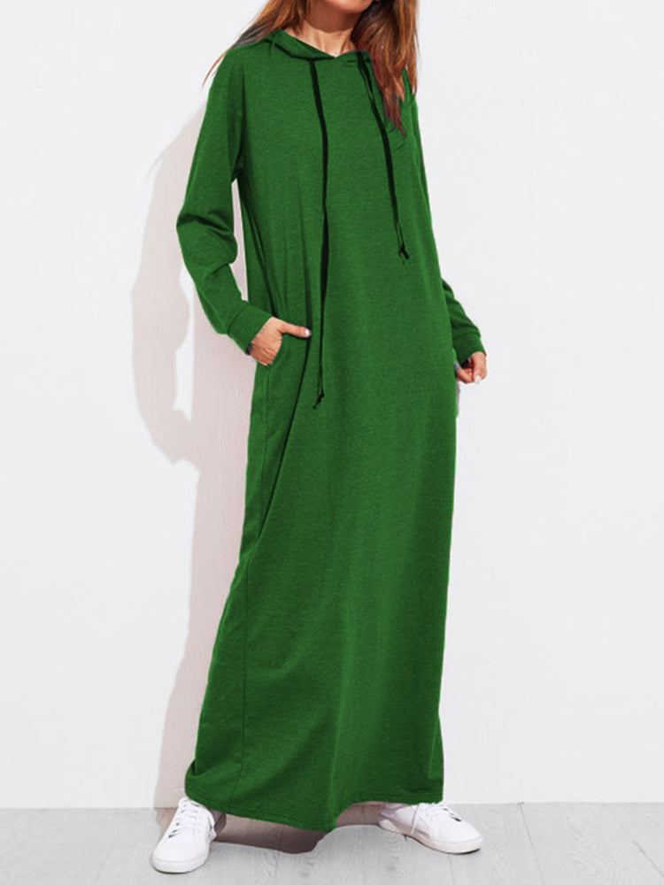Stay Cozy in Style with Women's Solid Color Hooded Sweatshirt Dress Come4Buy eShop Stay Cozy in Style with Women's Solid Color Hooded Sweatshirt Dress Come4Buy eShop