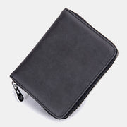 Men Genuine Leather RFID Anti-theft Organ Shape Multi-card Slots Coin Purse Card Wallet