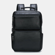 Fir PU Leather USB Charging Back Dealbhadh Grid Breathable Backpack Ioma-phòcaid Caith uisge-dhìonach 15.6 Bag oileanach glùine glùine