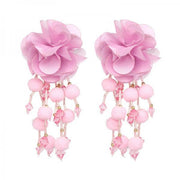 New style flower tassel earrings hot-selling plush ball earrings