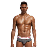 Men underwear low-rise cotton solid color large size briefs