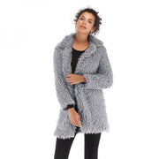 Autumn and winter lapel long woolen coat