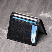 Men Genuine Leather Cowhide Multi-slot Card Case License Pocket Card Holder Wallet