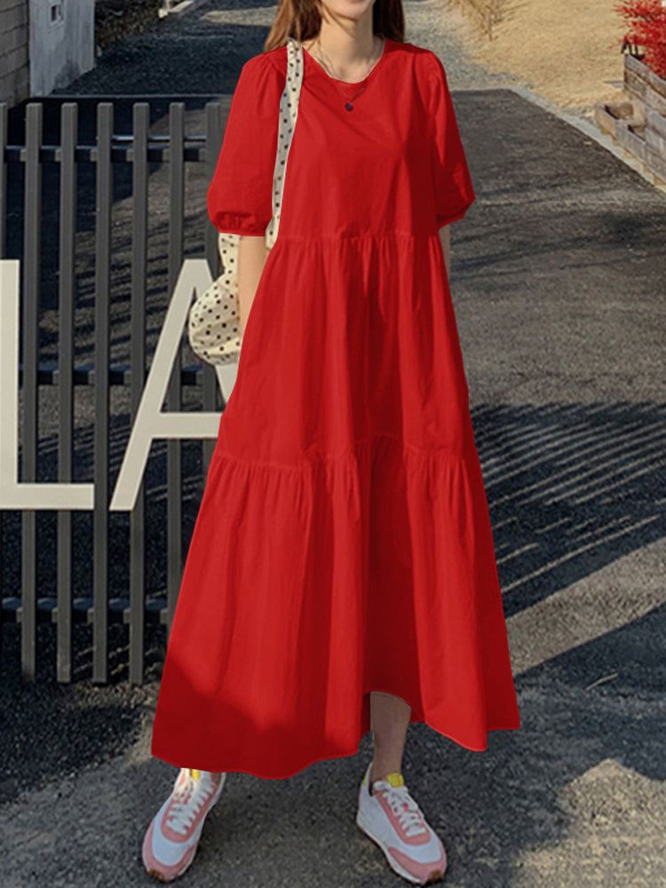 simple cotton maxi dress Limitless Tiered Maxi Dress Clay / M