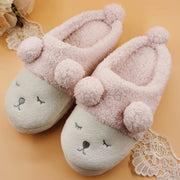 Pantoufles d'animaux mignons moutons BB dessins animés pantoufles d'intérieur balle couple chaussures chaudes style UGG