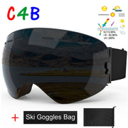 Ochelari de schi pentru adulți cu ochelari multicolori anti-aburire dublu strat