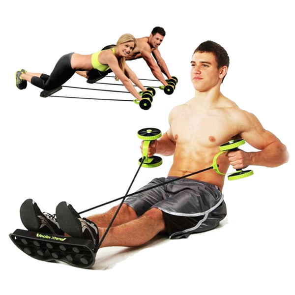 Puxar corda roda de abdômen de duas rodas, forma física, cintura fina e barriga
