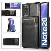 For Samsung Galaxy Note 20 Solid Color PC + TPU Protective Case with Holder  Card Slots(Rose
