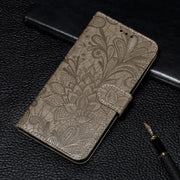 YeXiaomi Mi 11 Lace Ruva Embossing Pateni Yakachinjika Flip Leather Case ine Holder Card