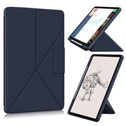 For iPad Pro 12.9 (2021) Cloth Texture Multi-folding Horizontal Flip PU Leather Shockproof Tablet