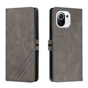 For Xiaomi Mi 11 Stitching Style 2-Color Cow Texture Horizontal Flip PU Leather Case with Holder