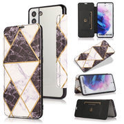 For Samsung Galaxy S21+ 5G Bronzing Plating PU + TPU Horizontal Flip Leather Case with Holder