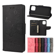 For Xiaomi Mi 11 Vintage Embossed Floral Butterfly Pattern Horizontal Flip Leather Case with Card