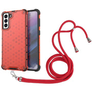 For Samsung Galaxy S21+ 5G Shockproof Honeycomb PC + TPU Case with Neck