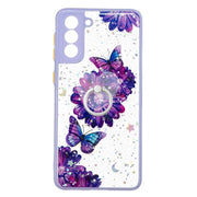 For Samsung Galaxy S21+ 5G Colored Drawing Starry Sky Epoxy TPU Shockproof Case with Ring