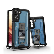 PC + TPU Shockproof Protective Case with Corkscrew Holder For Samsung Galaxy S21+ 5G(Sapphire