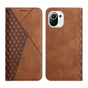 For Xiaomi Mi 11 Diamond Pattern Splicing Skin Feel Magnetic Horizontal Flip Leather Case with Card