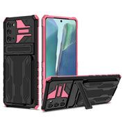 For Samsung Galaxy Note 20 Armor Card PC + TPU Shockproof Case with Card Slot  Invisible
