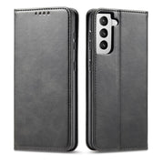 For Samsung Galaxy S21+ 5G Calf Texture Magnetic Horizontal Flip Leather Case with Holder