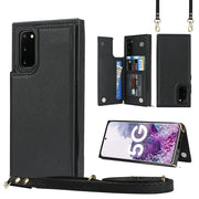 For Samsung Galaxy Note20 Cross-body Square Double Buckle Flip Card Bag TPU+PU Case with Card Slots
