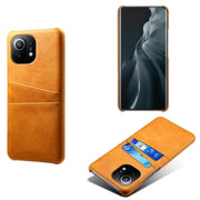 For Xiaomi Mi 11 Calf Texture PC + PU Leather Back Cover Shockproof Case with Dual Card