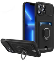 For iPhone 12 Sliding Camera Cover Design TPU Shockproof Phone Case with Holder  Card Slots