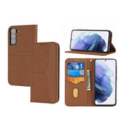 For Samaung Galaxy S22 5G Woven Texture Stitching Magnetic Horizontal Flip PU Leather Phone