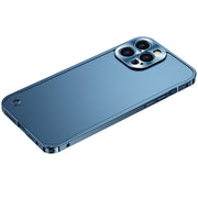 For iPhone 12 Metal Frame Frosted PC Shockproof Phone Case