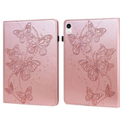 For iPad Mini Embossed Butterfly Pattern Horizontal Flip Leather Tablet Case