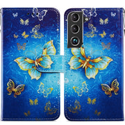 YeSamsung Galaxy S22 5G Painted Pattern Horizontal Flip Phone Leather Case ine Holder Card