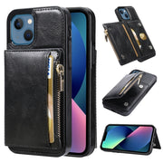 For iPhone 13 Zipper Wallet Bag Holder Card Slots Case