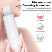 Ultrasonic Skin Scrubber Deep Cleaning Face Scrubber Vibrating Facial Cleansing Skin Spatula Peeling Beauty Instrument Device - Come4Buy eShop