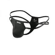 Men Underwear Micro Bikini Thong Faux Leather Jockstrap Mini Briefs