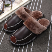 Winter Women Slippers Leather Home House Indoor Non-Slip Thermal Shoes Men 2019 New Warm Furry Slippers Plus Size UGG Style
