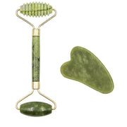 Rodet de massatge facial Tauler Guasha de doble capçal Pedra de jade natural