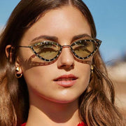 Солнцезащитные очки "кошачий глаз" без оправы с бриллиантами