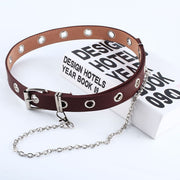 Punk Chain Fashion Belt Adjustable Double/Single Row Hole Eyelet Waistband