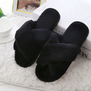Winter Women House Slippers Faux Fur Fashion Warm Woman Slip On Flats Female Slides Black Pink Cozy Home Furry Slippers UGG Style