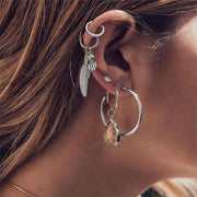 5 Pcs / Teeb Pendant Silver Earrings Teeb Cov Poj Niam Cwj Pwm Nplooj Ntoo Tsob Ntoo Tsob Ntoo Geometry Exquisite Party Jewelry Accessories Gift-EARRINGS-Come4Buy eShop