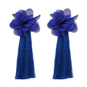 Falcon tassel earring hand made statement lace flower pom pom tassel fringed earrings-EARRINGS-Come4Buy eShop