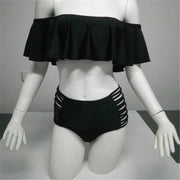 Set Solid Color Push Up New Sexy High Waist Beach Swimwear Women Flounce-Women Clothing-Come4Buy eShop