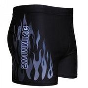 Flame Pattern Men Male Swimwear Boxer Shorts Bathing Suit Trunks Swim Black Blue Beach Wear-SWIMWEAR-Come4Buy eShop